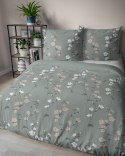 Pościel bawełniana 220x200 zielona ciemna biała kwiatki 5250 B Bawełna 48 Pościel bawełniana 220x200 zielona ciemna biała kwiatki 5250 B Bawełna 48
