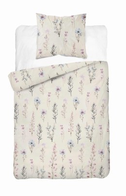 Pościel satynowa 140x200 kremowa różowa zielona kwiaty 5091 A Home Satin 11