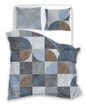 Pościel satynowa 160x200 Nobile 009 szara niebieska geometria Faro Pościel satynowa 160x200 Nobile 009 szara niebieska geometria Faro