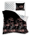 Pościel satynowa 160x200 Pure Sateen 010 czarna pudrowa kwiaty Faro Pościel satynowa 160x200 Pure Sateen 010 czarna pudrowa kwiaty Faro