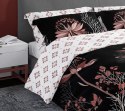 Pościel satynowa 160x200 Pure Sateen 010 czarna pudrowa kwiaty Faro Pościel satynowa 160x200 Pure Sateen 010 czarna pudrowa kwiaty Faro