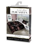 Pościel satynowa 160x200 Pure Sateen 010 czarna pudrowa kwiaty Faro Pościel satynowa 160x200 Pure Sateen 010 czarna pudrowa kwiaty Faro