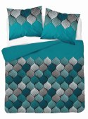 Pościel satynowa 220x200 Orientalna mozaika turkusowa 5226 A Home Satin 41