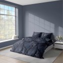 Pościel z mikrofibry 220x200 granatowa liście 4978 B Light 71 Pościel z mikrofibry 220x200 granatowa liście 4978 B Light 71