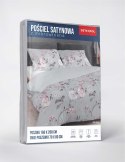 Pościel z mikrosatyny 160x200 szara różowa kwiaty 5350 A Micro 57 Pościel z mikrosatyny 160x200 szara różowa kwiaty 5350 A Micro 57
