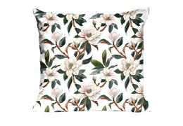 Poszewka bawełniana 40x40 1614N biała kwiaty gałązki Classic E24
