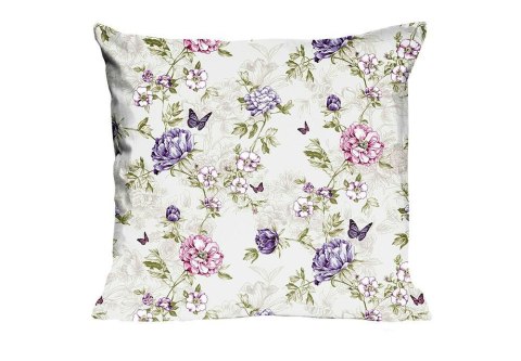 Poszewka bawełniana 40x40 1662N kremowa kwiaty motyle łąka Classic E24 Poszewka bawełniana 40x40 1662N kremowa kwiaty motyle łąka Classic E24
