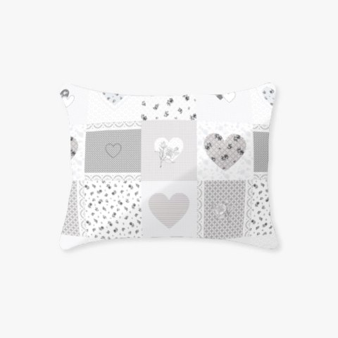 Poszewka bawełniana 40x40 serduszka szara 1108N Poszewka bawełniana 40x40 serduszka szara 1108N