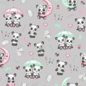 Poszewka bawełniana 40x60 670K pandy szara kolorowa Kids 24 Poszewka bawełniana 40x60 670K pandy szara kolorowa Kids 24