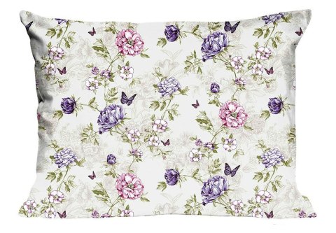 Poszewka bawełniana 50x60 1662N kremowa kwiaty motyle łąka Classic E24 Poszewka bawełniana 50x60 1662N kremowa kwiaty motyle łąka Classic E24