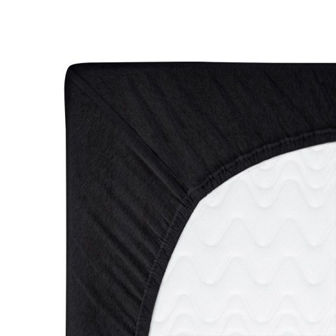 Prześcieradło jersey z gumką 160x200 czarne 027 Constance KARO Prześcieradło jersey z gumką 160x200 czarne 027 Constance KARO