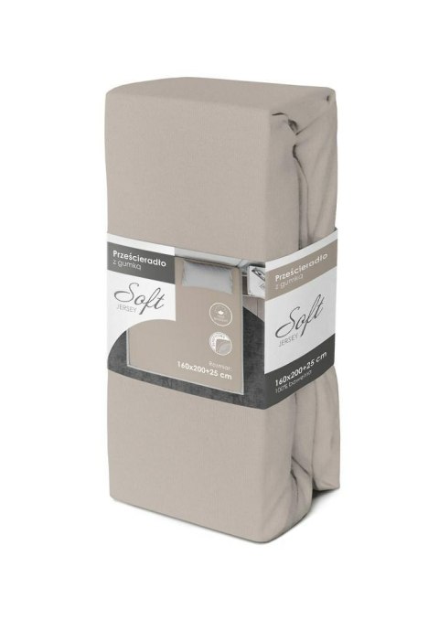 Prześcieradło jersey z gumką soft 160x200 szare na materac 25 cm Prześcieradło jersey z gumką soft 160x200 szare na materac 25 cm