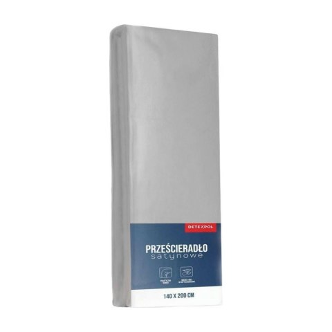 Prześcieradło z mikrofibry 220x200 szare jasne jednobarwne z gumką Poly Prześcieradło z mikrofibry 220x200 szare jasne jednobarwne z gumką Poly