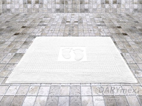 Dywanik łazienkowy 50x70 Stopki Hotelowy biały bawełniany 650g/m2 Darymex Dywanik łazienkowy 50x70 Stopki Hotelowy biały bawełniany 650g/m2 Darymex