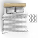 Poszewka bawełniana 50x60 R021 896E zygzak szara biała obustronna Poszewka bawełniana 50x60 R021 896E zygzak szara biała obustronna