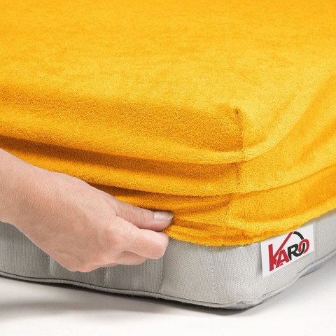 Prześcieradło frotte z gumką 60x120 musztardowe słoneczne 005 grube 200g/m2 KARO Prześcieradło frotte z gumką 60x120 musztardowe słoneczne 005 grube 200g/m2 KARO