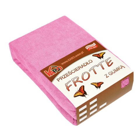 Prześcieradło frotte z gumką 60x120 różowe 020 grube 200g/m2 KARO Prześcieradło frotte z gumką 60x120 różowe 020 grube 200g/m2 KARO