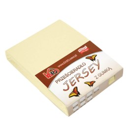 Prześcieradło jersey z gumką 200x220 kremowe 003 grube 150g/m2 KARO
