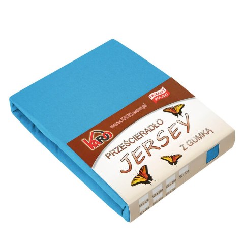 Prześcieradło jersey z gumką 60x120 turkusowe 080 grube 150g/m2 KARO Prześcieradło jersey z gumką 60x120 turkusowe 080 grube 150g/m2 KARO