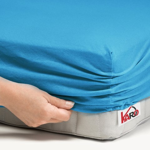 Prześcieradło jersey z gumką 60x120 turkusowe 080 grube 150g/m2 KARO Prześcieradło jersey z gumką 60x120 turkusowe 080 grube 150g/m2 KARO