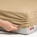 Prześcieradło jersey z gumką 70x140 beżowe ciemne 010 grube 150g/m2 KARO Prześcieradło jersey z gumką 70x140 beżowe ciemne 010 grube 150g/m2 KARO