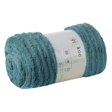 Koc narzuta z mikrofibry 130x170 miętowy miękki Lisa z wytłaczanym wzorem pasów D91 Koc narzuta z mikrofibry 130x170 miętowy miękki Lisa z wytłaczanym wzorem pasów D91