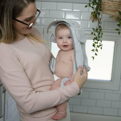Okrycie kąpielowe 76x76 Słonik szary ręcznik z kapturkiem Clean & Cuddly INGENUITY Okrycie kąpielowe 76x76 Słonik szary ręcznik z kapturkiem Clean & Cuddly INGENUITY