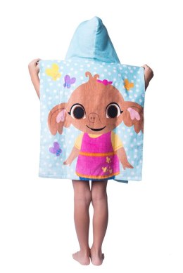 Poncho dla dzieci 50x115 Królik Bing 6533 ręcznik z kapturem niebieski króliczek dziecięce