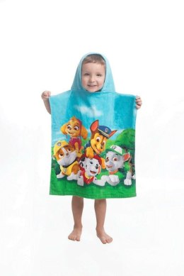 Poncho dla dzieci 50x115 Psi Patrol Paw Skye Marshall Rublle Chase Rocky 4413 ręcznik z kapturem
