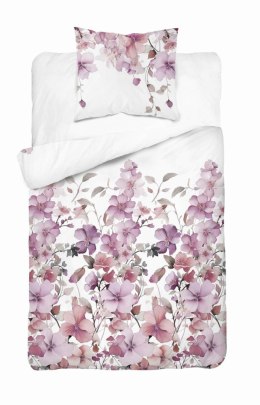 Pościel satynowa 140x200 Biała w pastelowe kwiaty - romantyczna elegancja, 100% bawełna - 5478 B - Home Satin 71
