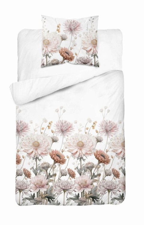 Pościel satynowa 140x200 Biała w pudrowe kwiaty - romantyczna elegancja, 100% bawełna - 5482 B - Home Satin 71 Pościel satynowa 140x200 Biała w pudrowe kwiaty - romantyczna elegancja, 100% bawełna - 5482 B - Home Satin 71