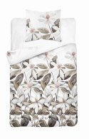 Pościel satynowa 140x200 Biała z beżowymi liśćmi i kwiatami - naturalna elegancja, 100% bawełna - 5481 B - Home Satin 71 Pościel satynowa 140x200 Biała z beżowymi liśćmi i kwiatami - naturalna elegancja, 100% bawełna - 5481 B - Home Satin 71