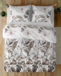 Pościel satynowa 140x200 Biała z beżowymi liśćmi i kwiatami - naturalna elegancja, 100% bawełna - 5481 B - Home Satin 71 Pościel satynowa 140x200 Biała z beżowymi liśćmi i kwiatami - naturalna elegancja, 100% bawełna - 5481 B - Home Satin 71