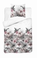 Pościel satynowa 140x200 Biała z liśćmi palmowymi i różowymi hibiskusami - styl tropikalny, 100% bawełna - 5479 B - Home Satin 7 Pościel satynowa 140x200 Biała z liśćmi palmowymi i różowymi hibiskusami - styl tropikalny, 100% bawełna - 5479 B - Home Satin 7