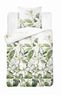 Pościel satynowa 140x200 Biała z zielonymi liśćmi i kwiatami - botaniczna świeżość, 100% bawełna - 5481 A - Home Satin 71 Pościel satynowa 140x200 Biała z zielonymi liśćmi i kwiatami - botaniczna świeżość, 100% bawełna - 5481 A - Home Satin 71