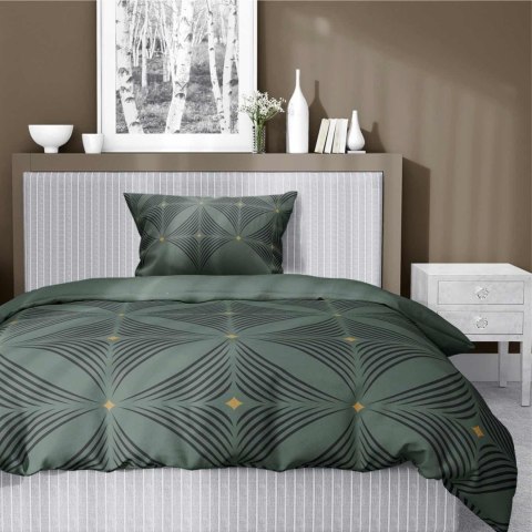 Pościel satynowa 140x200 Butelkowa zieleń z geometrycznym wzorem - nowoczesna elegancja, 100% bawełna - 5483 A - Home Satin 71 Pościel satynowa 140x200 Butelkowa zieleń z geometrycznym wzorem - nowoczesna elegancja, 100% bawełna - 5483 A - Home Satin 71