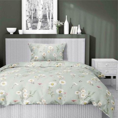 Pościel satynowa 140x200 Szałwiowa w polne kwiaty - sielski wzór, 100% bawełna - 5476 B - Home Satin 71 Pościel satynowa 140x200 Szałwiowa w polne kwiaty - sielski wzór, 100% bawełna - 5476 B - Home Satin 71