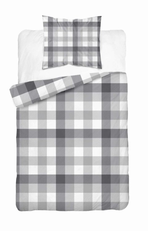 Pościel satynowa 140x200 Szara w kratę - klasyczny minimalizm, 100% bawełna 4825 B - Home Satin 71 Pościel satynowa 140x200 Szara w kratę - klasyczny minimalizm, 100% bawełna 4825 B - Home Satin 71