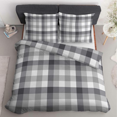 Pościel satynowa 140x200 Szara w kratę - klasyczny minimalizm, 100% bawełna 4825 B - Home Satin 71 Pościel satynowa 140x200 Szara w kratę - klasyczny minimalizm, 100% bawełna 4825 B - Home Satin 71