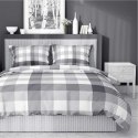 Pościel satynowa 140x200 Szara w kratę - klasyczny minimalizm, 100% bawełna 4825 B - Home Satin 71 Pościel satynowa 140x200 Szara w kratę - klasyczny minimalizm, 100% bawełna 4825 B - Home Satin 71