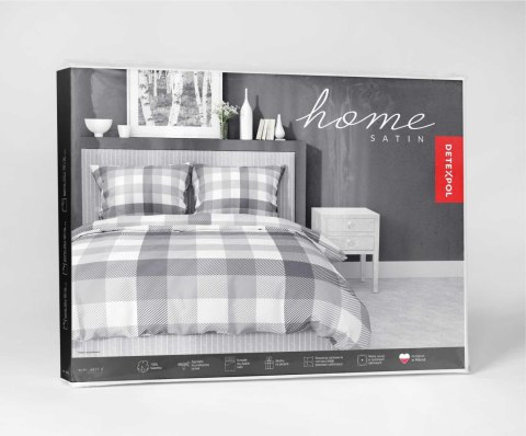 Pościel satynowa 140x200 Szara w kratę - klasyczny minimalizm, 100% bawełna 4825 B - Home Satin 71 Pościel satynowa 140x200 Szara w kratę - klasyczny minimalizm, 100% bawełna 4825 B - Home Satin 71