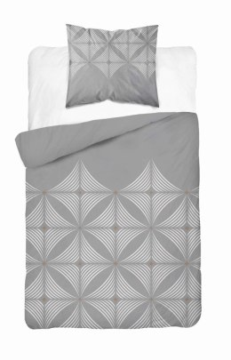 Pościel satynowa 140x200 Szara z geometrycznym wzorem - nowoczesna klasyka, 100% bawełna - 5483 B - Home Satin 71