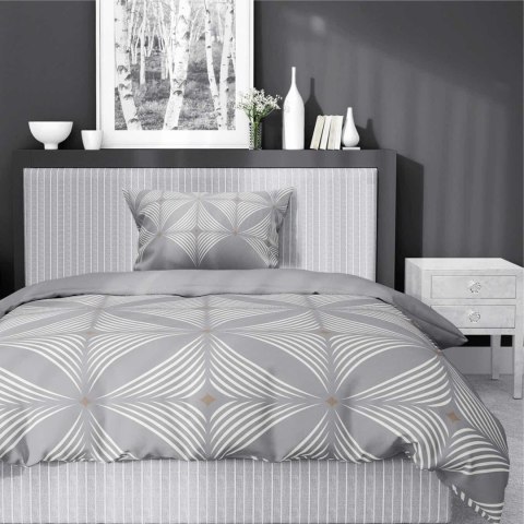 Pościel satynowa 140x200 Szara z geometrycznym wzorem - nowoczesna klasyka, 100% bawełna - 5483 B - Home Satin 71 Pościel satynowa 140x200 Szara z geometrycznym wzorem - nowoczesna klasyka, 100% bawełna - 5483 B - Home Satin 71