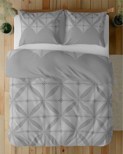 Pościel satynowa 140x200 Szara z geometrycznym wzorem - nowoczesna klasyka, 100% bawełna - 5483 B - Home Satin 71 Pościel satynowa 140x200 Szara z geometrycznym wzorem - nowoczesna klasyka, 100% bawełna - 5483 B - Home Satin 71