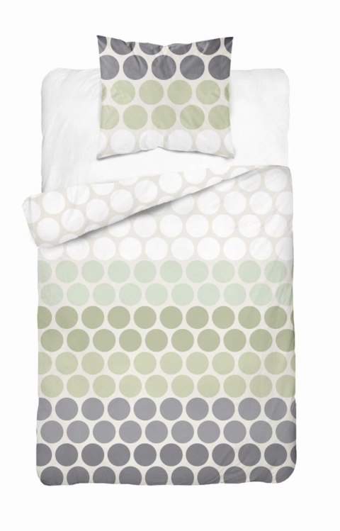 Pościel satynowa 140x200 Zielone i szare groszki na kremie - świeży minimalizm, 100% bawełna 5474 B - Home Satin 71 Pościel satynowa 140x200 Zielone i szare groszki na kremie - świeży minimalizm, 100% bawełna 5474 B - Home Satin 71