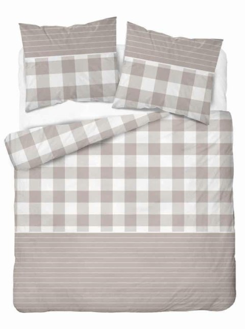 Pościel satynowa 160x200 Beżowa kratka z paskami - rustykalna elegancja, 100% bawełna 5083 A - Home Satin 71 11 Pościel satynowa 160x200 Beżowa kratka z paskami - rustykalna elegancja, 100% bawełna 5083 A - Home Satin 71 11