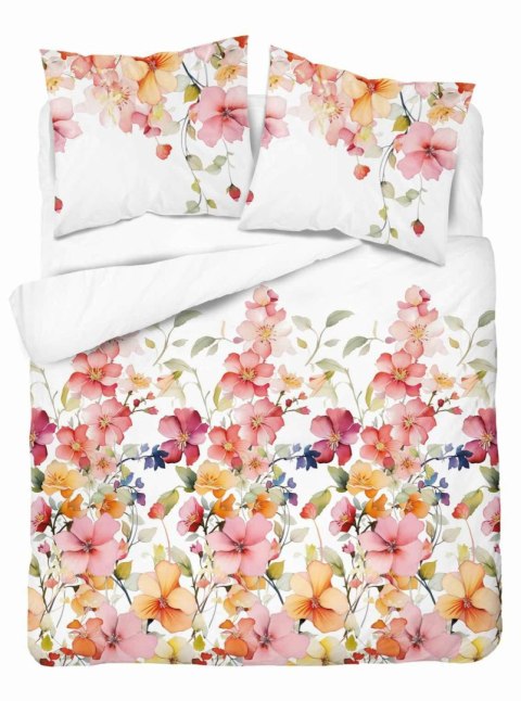 Pościel satynowa 160x200 Biała w kolorowe kwiaty - akwarelowy wzór, 100% bawełna - 5478 A - Home Satin 71 Pościel satynowa 160x200 Biała w kolorowe kwiaty - akwarelowy wzór, 100% bawełna - 5478 A - Home Satin 71