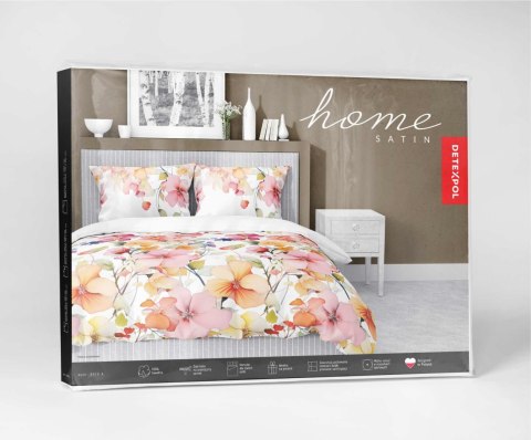 Pościel satynowa 160x200 Biała w kolorowe kwiaty - akwarelowy wzór, 100% bawełna - 5478 A - Home Satin 71 Pościel satynowa 160x200 Biała w kolorowe kwiaty - akwarelowy wzór, 100% bawełna - 5478 A - Home Satin 71