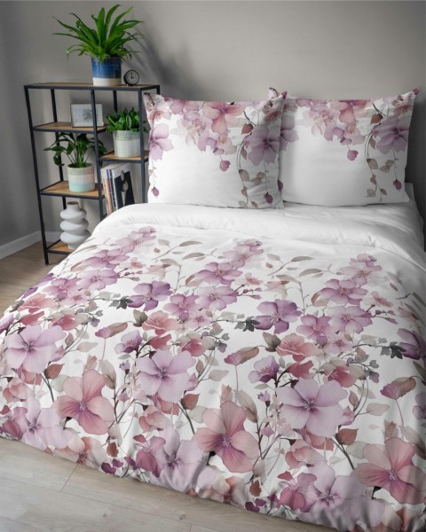 Pościel satynowa 160x200 Biała w pastelowe kwiaty - romantyczna elegancja, 100% bawełna - 5478 B - Home Satin 71 Pościel satynowa 160x200 Biała w pastelowe kwiaty - romantyczna elegancja, 100% bawełna - 5478 B - Home Satin 71