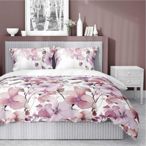 Pościel satynowa 160x200 Biała w pastelowe kwiaty - romantyczna elegancja, 100% bawełna - 5478 B - Home Satin 71 Pościel satynowa 160x200 Biała w pastelowe kwiaty - romantyczna elegancja, 100% bawełna - 5478 B - Home Satin 71